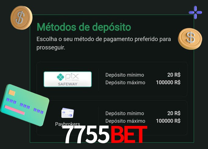 O cassino 7755bet oferece uma grande variedade de métodos de pagamento